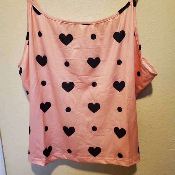 ๐๐ Coral Pink with Black Hearts Shorts PJ - Picture 5 of 10